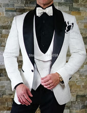 Load image into Gallery viewer, 2019 Elegant Brand Classic Men Suits 3 Piece Navy Blue Groom Suit Smoking Tuxedo Jacket Wedding Suits For Men Best Man Blazer
