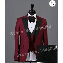 Load image into Gallery viewer, 2019 Elegant Brand Classic Men Suits 3 Piece Navy Blue Groom Suit Smoking Tuxedo Jacket Wedding Suits For Men Best Man Blazer