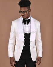 Load image into Gallery viewer, 2019 Elegant Brand Classic Men Suits 3 Piece Navy Blue Groom Suit Smoking Tuxedo Jacket Wedding Suits For Men Best Man Blazer