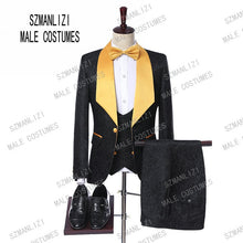 Load image into Gallery viewer, 2019 Elegant Brand Classic Men Suits 3 Piece Navy Blue Groom Suit Smoking Tuxedo Jacket Wedding Suits For Men Best Man Blazer