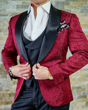 Load image into Gallery viewer, 2019 Elegant Brand Classic Men Suits 3 Piece Navy Blue Groom Suit Smoking Tuxedo Jacket Wedding Suits For Men Best Man Blazer