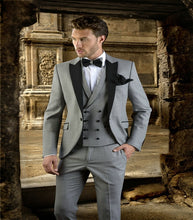 Load image into Gallery viewer, 2019 Elegant Brand Classic Men Suits 3 Piece Navy Blue Groom Suit Smoking Tuxedo Jacket Wedding Suits For Men Best Man Blazer