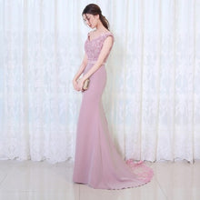 Load image into Gallery viewer, BEPEITHY Robe De Soiree Mermaid Burgundry Long Evening Dress Party Elegant Vestido De Festa Long Prom Gown 2020 With Belt