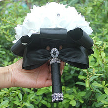 Load image into Gallery viewer, Cheapest PE Rose Bridesmaid Wedding Foam flowers Rose Bridal bouquet Ribbon Fake Wedding bouquet de noiva 14 Color