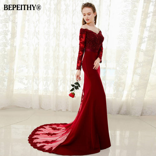 Vestido De Festa Longo Mermaid Lace Top Bodice Slim Line Long Bridesmaid Dresses  Wedding Party Gowns New