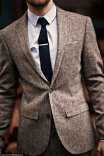 Load image into Gallery viewer, Light Blue plaid Cloth Men Suit /Notch Lapel Two Button Men Suits Prom/Bridegroom Suits/Weddding Suit For Men(Jacket+pant)