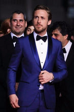 Load image into Gallery viewer, Light Blue plaid Cloth Men Suit /Notch Lapel Two Button Men Suits Prom/Bridegroom Suits/Weddding Suit For Men(Jacket+pant)