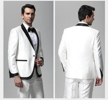 Load image into Gallery viewer, Light Blue plaid Cloth Men Suit /Notch Lapel Two Button Men Suits Prom/Bridegroom Suits/Weddding Suit For Men(Jacket+pant)