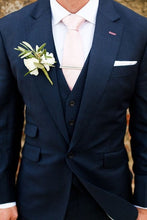 Load image into Gallery viewer, Custom Made Light Blue Two Button Street Style Men Slim Fit Suit /Notch Lapel Groomsmen Men Wedding Suits(jacket+pant+vest)