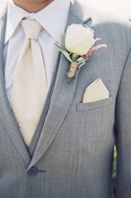 Load image into Gallery viewer, Custom Made Light Blue Two Button Street Style Men Slim Fit Suit /Notch Lapel Groomsmen Men Wedding Suits(jacket+pant+vest)