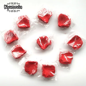 Kyunovia 1000pcs Fake Rose Petals Flower Girl Toss Silk Petal Artificial Petals For Wedding Confetti Party Event Decoration FR03
