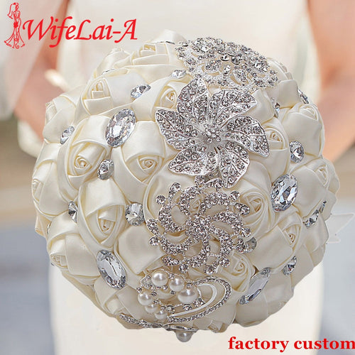 WIFELAI-A Artificial Wedding Bouquets Hand made Flower Rhinestone Bridesmaid Crystal Bridal Wedding Bouquet de mariage W228