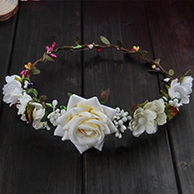 Load image into Gallery viewer, Women Wedding Flower Hair Garland Crown Headband Floral Rose Handmade Vacation