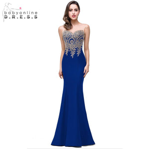 Robe Demoiselle D'honneur Elegant Appliques Lace Royal Blue Bridesmaid Dresses Cheap Wedding Party Dress Robe de Soiree