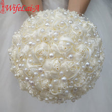 Load image into Gallery viewer, WifeLai-A New Ivory Cream Pearls Brooch Wedding Bouquets buque de noiva Bridal Wedding Bouquets Festival Flowers W3018-17