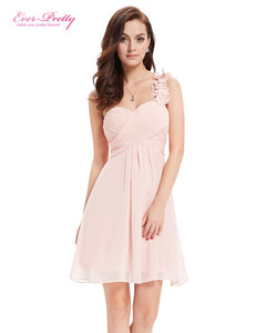 Bridesmaid Party Dresses One Shoulder Flowers Padded Ruffles Short  Wedding 2019 EP03535 Ever Pretty Bridesmaid Dresses