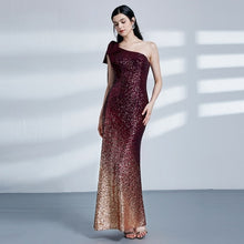 Load image into Gallery viewer, Robe De Soiree Longue Ever Pretty Cheap Little Mermaid Burgundy Red Sexy Evening Dresses Sequined Sparkle Plus Size Party Gowns