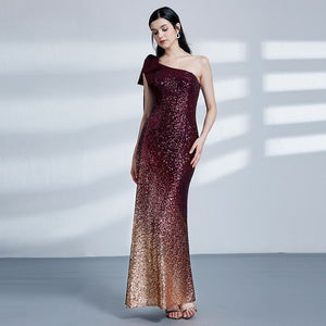 Robe De Soiree Longue Ever Pretty Cheap Little Mermaid Burgundy Red Sexy Evening Dresses Sequined Sparkle Plus Size Party Gowns
