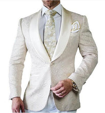 Load image into Gallery viewer, Latest Coat Pant Designs Beige Men Suit Prom Tuxedo Slim Fit 3 Piece Groom Wedding Suits For Men Custom Blazer Terno Masuclino