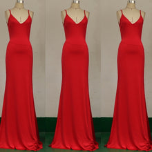 Load image into Gallery viewer, Sexy Backless Mermaid Long Prom Dresses Spaghetti Strap Deep V-Neck Abendkleider Floor-Length Solid Color Women Vestido De Festa