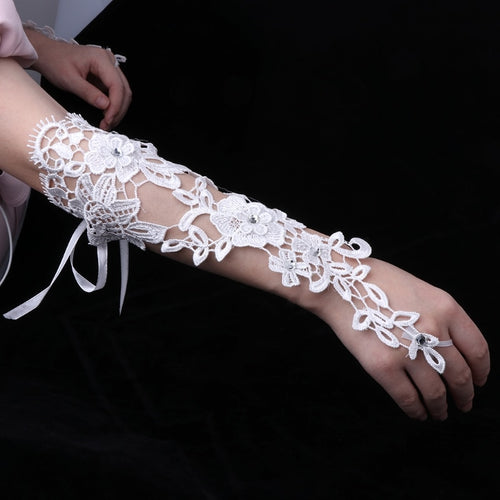 Wedding Bride Gloves Lace Bridal Dress Luxury Long Fingerless Accessories Party