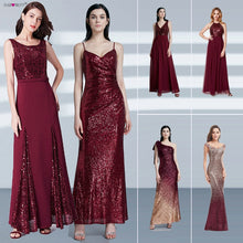 Load image into Gallery viewer, Robe De Soiree Longue Ever Pretty Cheap Little Mermaid Burgundy Red Sexy Evening Dresses Sequined Sparkle Plus Size Party Gowns