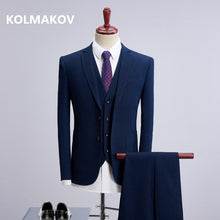 Load image into Gallery viewer, (Jacket+Vest+Pants) Men&#39;s Formal Siut New Business Clothing Men Casual Suit Groom&#39;s Wedding Dress Classic Male Suits S-4XL