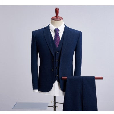(Jacket+Vest+Pants) Men's Formal Siut New Business Clothing Men Casual Suit Groom's Wedding Dress Classic Male Suits S-4XL