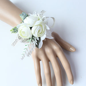 Boutonnieres Buttonhole Rose Brooch Wedding Corsages Bracelet Bridesmaids White Groom Flower Boutonniere Ceremony Flowers
