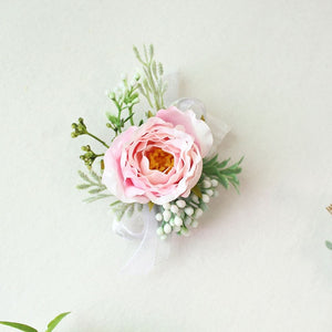 Boutonnieres Silk Roses White Pink Wedding Corsages and Boutonnieres Groom Flower Boutonnieres Marriage Prom Brooch Pins