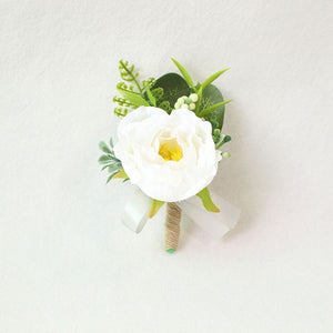 Boutonnieres Silk Roses White Pink Wedding Corsages and Boutonnieres Groom Flower Boutonnieres Marriage Prom Brooch Pins