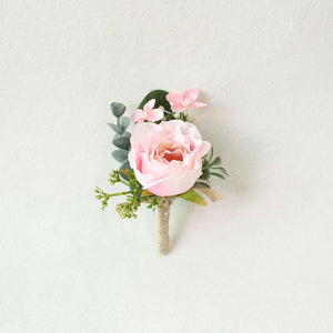 Boutonnieres Silk Roses White Pink Wedding Corsages and Boutonnieres Groom Flower Boutonnieres Marriage Prom Brooch Pins