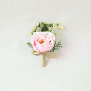 Boutonnieres Silk Roses White Pink Wedding Corsages and Boutonnieres Groom Flower Boutonnieres Marriage Prom Brooch Pins