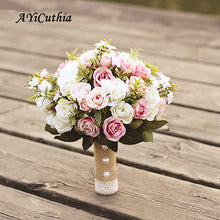 Load image into Gallery viewer, AYiCuthia Wedding Bouquet Handmade Artificial Flower Rose buque casamento Bridal Bouquet for Wedding Decoration ramos de novia