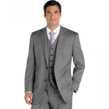 Load image into Gallery viewer, Men&#39;s fashion solid color suit three-piece suit (jacket + pants + vest) wedding groom groomsmen dress men&#39;s business dress