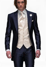 Load image into Gallery viewer, Men&#39;s fashion solid color suit three-piece suit (jacket + pants + vest) wedding groom groomsmen dress men&#39;s business dress