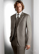 Load image into Gallery viewer, Men&#39;s fashion solid color suit three-piece suit (jacket + pants + vest) wedding groom groomsmen dress men&#39;s business dress
