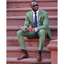 Load image into Gallery viewer, Men&#39;s fashion solid color suit three-piece suit (jacket + pants + vest) wedding groom groomsmen dress men&#39;s business dress