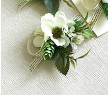 Load image into Gallery viewer, Wrist Corsage White Rose Silk Flower Cuff Bracelets Bridesmaid Buttonhole Boutonniere Flower Marriage Wedding Accessories