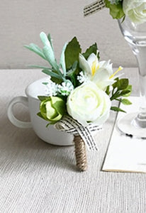 Wrist Corsage White Rose Silk Flower Cuff Bracelets Bridesmaid Buttonhole Boutonniere Flower Marriage Wedding Accessories