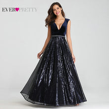 Load image into Gallery viewer, Evening Dresses Long Ever Pretty EP07840 Sexy Deep V-neck Beading Sequined Sparkle New Formal Party Gowns 2020 Abendkleider