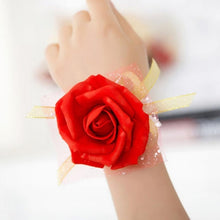 Load image into Gallery viewer, 1Pc  Hand Flower Bridesmaid Silk Rose Wrist Flowers For Wedding Bride Wrist Flowers Event Supplies Decoration