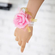 Load image into Gallery viewer, 1Pc  Hand Flower Bridesmaid Silk Rose Wrist Flowers For Wedding Bride Wrist Flowers Event Supplies Decoration