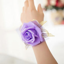 Load image into Gallery viewer, 1Pc  Hand Flower Bridesmaid Silk Rose Wrist Flowers For Wedding Bride Wrist Flowers Event Supplies Decoration
