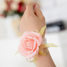 Load image into Gallery viewer, 1Pc  Hand Flower Bridesmaid Silk Rose Wrist Flowers For Wedding Bride Wrist Flowers Event Supplies Decoration