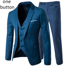 Load image into Gallery viewer, 2019 men&#39;s fashion Slim suits men&#39;s business casual clothing groomsman three-piece suit Blazers jacket pants trousers vest sets
