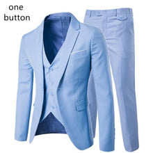 Load image into Gallery viewer, 2019 men&#39;s fashion Slim suits men&#39;s business casual clothing groomsman three-piece suit Blazers jacket pants trousers vest sets