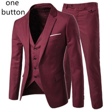 Load image into Gallery viewer, 2019 men&#39;s fashion Slim suits men&#39;s business casual clothing groomsman three-piece suit Blazers jacket pants trousers vest sets
