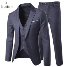 Load image into Gallery viewer, 2019 men&#39;s fashion Slim suits men&#39;s business casual clothing groomsman three-piece suit Blazers jacket pants trousers vest sets