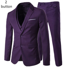 Load image into Gallery viewer, 2019 men&#39;s fashion Slim suits men&#39;s business casual clothing groomsman three-piece suit Blazers jacket pants trousers vest sets